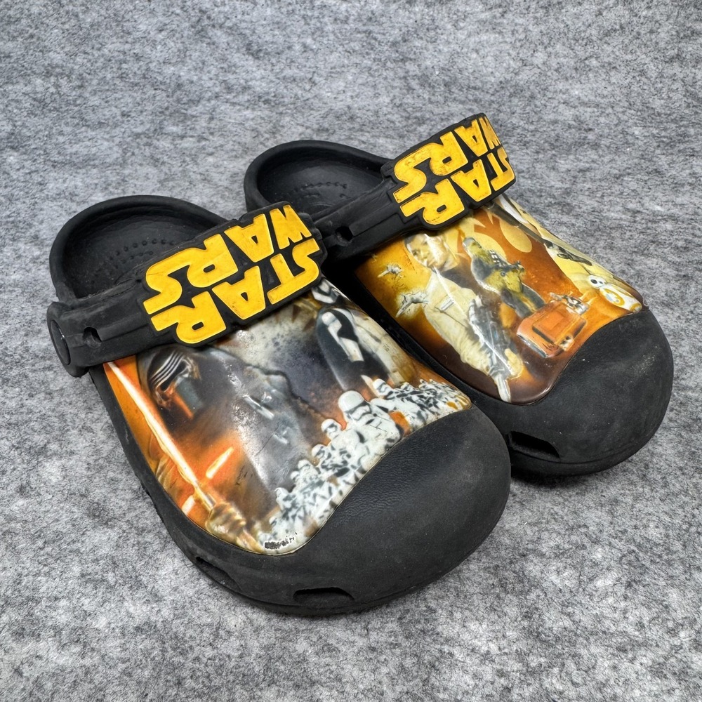 Crocs Star Wars‎ The Force Awakens Black Clogs Kids Youth Size 10/11 Boys